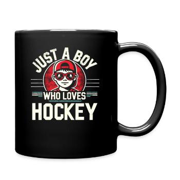 Eishockey, Eishockeyspieler, Junge - Tasse einfarbig - Schwarz - Rechts