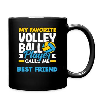 My favorite volleyball player Best friend - Full Colour Mug - black - Right