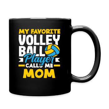 Mein Lieblings-Volleyballspieler Nennt Mich Mama - Tasse einfarbig - Schwarz - Rechts