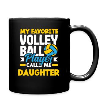 My favorite volleyball player names daughter - Full Colour Mug - black - Right