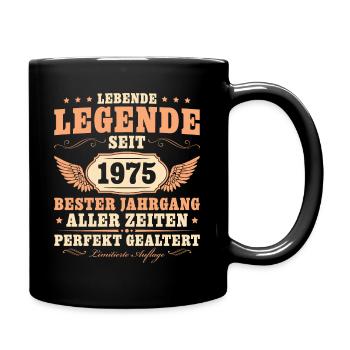 Vintage 1975 Bester Jahrgang Geburtstag - Tasse einfarbig - Schwarz - Rechts