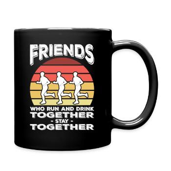 Joggen Freunde - Tasse einfarbig - Schwarz - Rechts