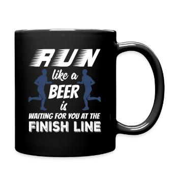 T-shirt Funny Run Like There S Beer at Finish Line - Mug uni - noir - Droite