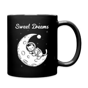 KATZEN SCHLAFEN AUF DEM MOND - Tasse einfarbig - Schwarz - Rechts