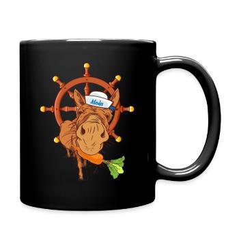 maritim Steuermann Steuerrad Seefahrt Matrosen - Tasse einfarbig - Schwarz - Rechts