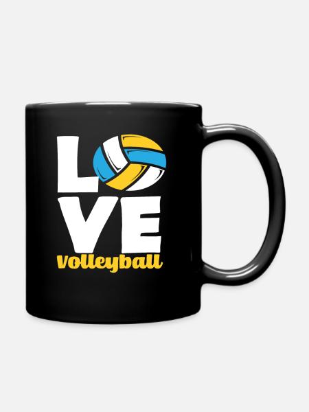 Liebe Volleyball Leidenschaft Pur - Tasse einfarbig - Schwarz