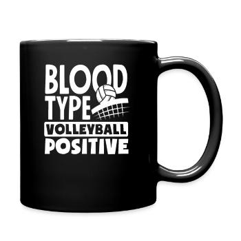 Blood Type Volleyball Positive - Full Colour Mug - black - Right
