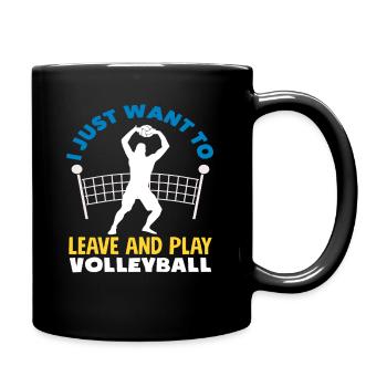 Just play volleyball - Full Colour Mug - black - Right