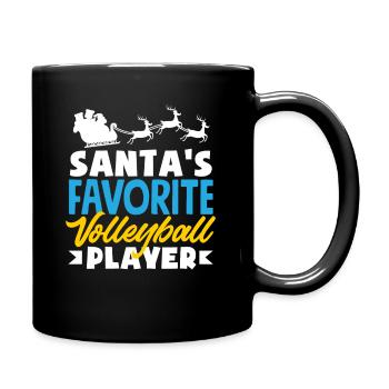 Volleyballspieler Weihnachtszeit Favorit - Tasse einfarbig - Schwarz - Rechts