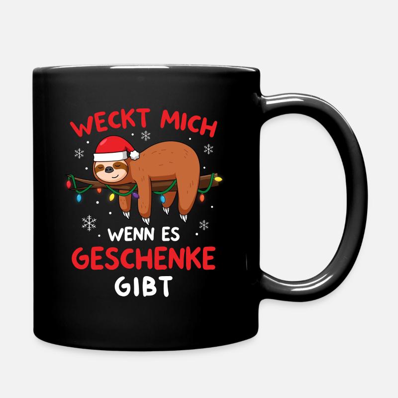 Weckt Mich Wenn Es Geschenke Gibt Weihnachten - Tasse einfarbig - Schwarz