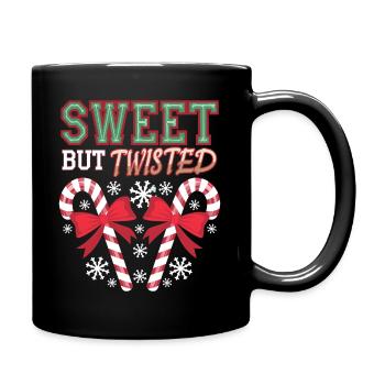 Candy Cane Sweet But Twisted Funny Christmas Xmas - Tasse einfarbig - Schwarz - Rechts