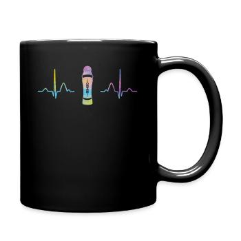 Bingo Dauber Heartbeat Ekg Bingo - Tasse einfarbig - Schwarz - Rechts