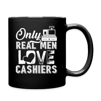 Cashier Real Men Love Cashiers - Full Colour Mug - black - Right
