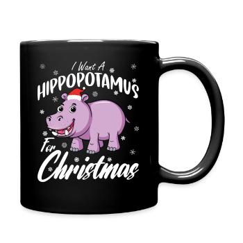 Je veux un hippopotame pour Noël Hippopotame - Mug uni - noir - Droite