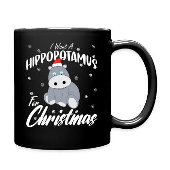 Je veux un hippopotame pour Noël Hippopotame - Mug uni - noir - Droite