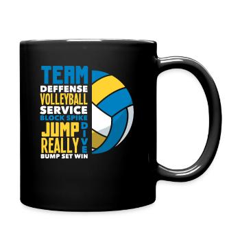 Volleyball Team Jump Defense Game - Full Colour Mug - black - Right