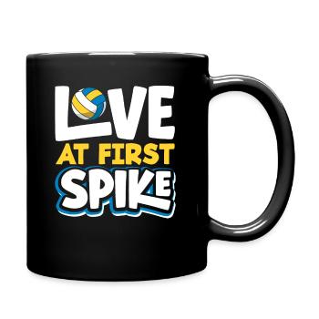 Volleyball Love at First Shot - Full Colour Mug - black - Right