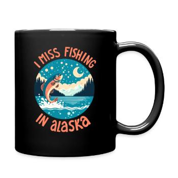 Fishing in Alaska - Full Colour Mug - black - Right
