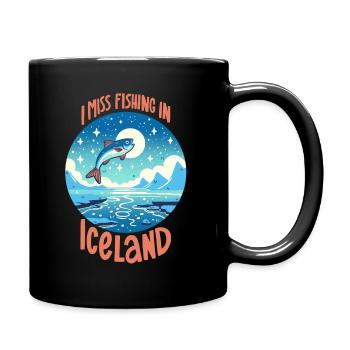Angeln in Island - Tasse einfarbig - Schwarz - Rechts