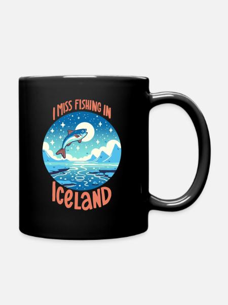 Fishing in Iceland - Full Colour Mug - black