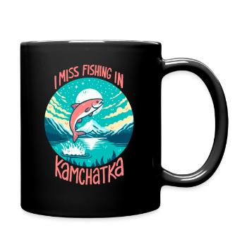 Pêche au Kamchatka - Mug uni - noir - Droite