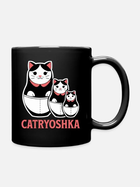 Lustige Catrjoschka Matroschka Schöne Russisch - Tasse einfarbig - Schwarz