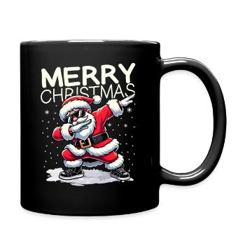 Lustig Merry Christmas Dabbing Weihnachtsmann - Tasse einfarbig - Schwarz - Rechts