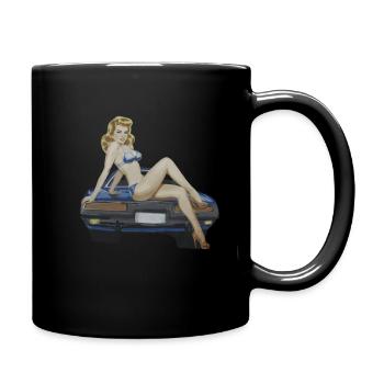 Pin Up Auto Motorsport Classic Retro Vintage - Tasse einfarbig - Schwarz - Rechts