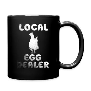 Lokaler Eierhändler Hühnerbesitzer Züchter - Tasse einfarbig - Schwarz - Rechts