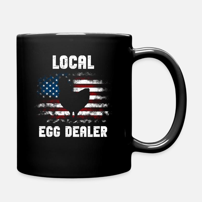 Lokaler Eierhändler Hühnerbesitzer Züchter - Tasse einfarbig - Schwarz