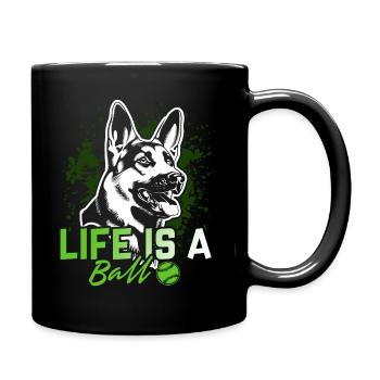 German Shepherd Life Is A Ball - Full Colour Mug - black - Right