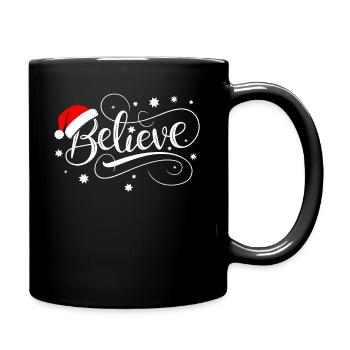 Believe in Santa Claus, Funny Christmas Merry Xmas - Full Colour Mug - black - Right