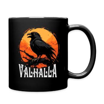 Nordic Spirit Rabe Wikinger Vikings Nordisch Raabe - Tasse einfarbig - Schwarz - Rechts