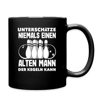 Never underestimate an old man of skittles - Full Colour Mug - black - Right