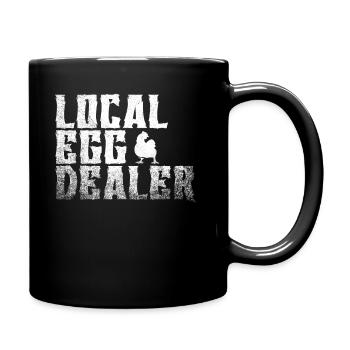 Lokaler Eierhändler Hühnerbesitzer Züchter - Tasse einfarbig - Schwarz - Rechts