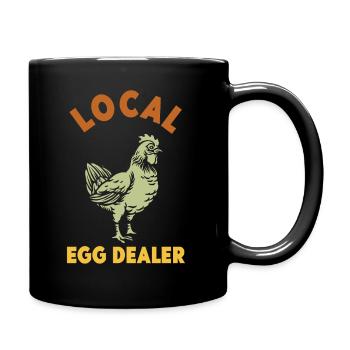Lokaler Eierhändler Hühnerbesitzer Züchter - Tasse einfarbig - Schwarz - Rechts