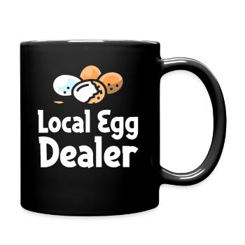 Lokaler Eierhändler Hühnerbesitzer Züchter - Tasse einfarbig - Schwarz - Rechts