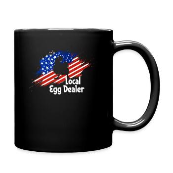 Lokaler Eierhändler Hühnerbesitzer Züchter - Tasse einfarbig - Schwarz - Rechts