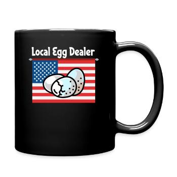 Lokaler Eierhändler Hühnerbesitzer Züchter - Tasse einfarbig - Schwarz - Rechts