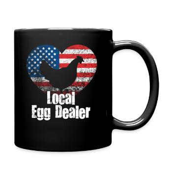 Lokaler Eierhändler Hühnerbesitzer Züchter - Tasse einfarbig - Schwarz - Rechts