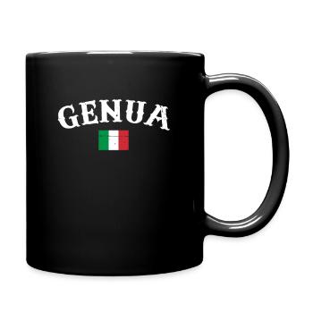 Gênes Italie Drapeau italien vintage - Mug uni - noir - Droite