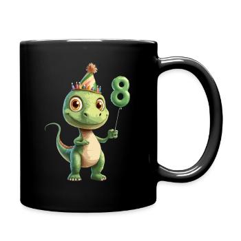 8th Birthday Dino - Full Colour Mug - black - Right