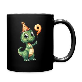 9th Birthday Dino - Full Colour Mug - black - Right