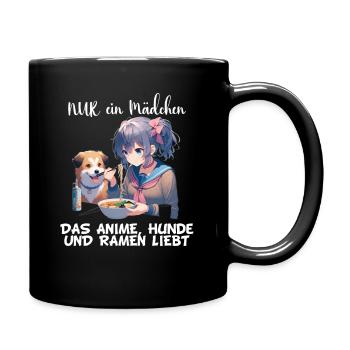 Nur ein Mädchen das Anime Hunde und Ramen liebt - Tasse einfarbig - Schwarz - Rechts
