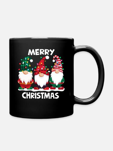 Merry Christmas Gnomes Men Women Family Matching - Tasse einfarbig - Schwarz