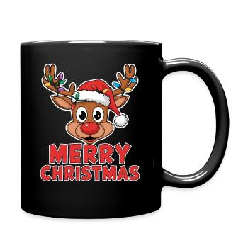Merry Christmas Reindeer Xmas Family Men Women - Full Colour Mug - black - Right