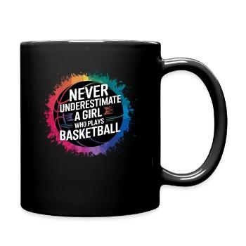 Ne sous-estimez jamais une fille qui joue au basket-ball - Mug uni - noir - Droite