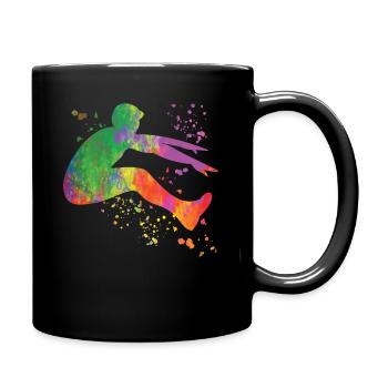 Weitspringer Weitspringen Kinder Weitsprung - Tasse einfarbig - Schwarz - Rechts