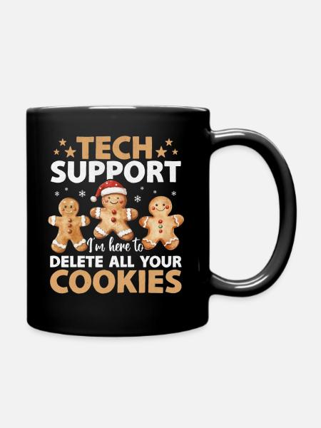 Technischer Support Löschen Sie Ihre Cookies Lustige Weihnachten - Tasse einfarbig - Schwarz