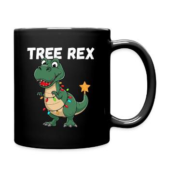Weihnachten Dinosaurier Tree Rex Kinder Lustig - Tasse einfarbig - Schwarz - Rechts